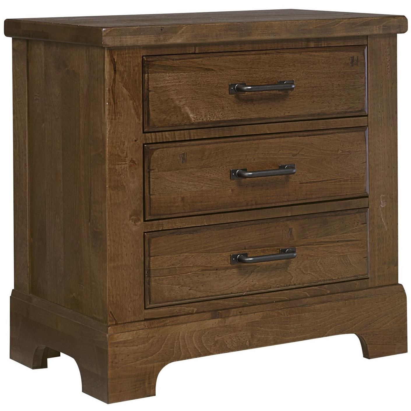 Artisan & Post Cool Rustic Solid Wood 3 Drawer Nightstand